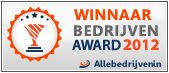 Wij zijn uitgeroepen tot winnaar van de “Allebedrijvenin Bedrijvenawards 2012”.
